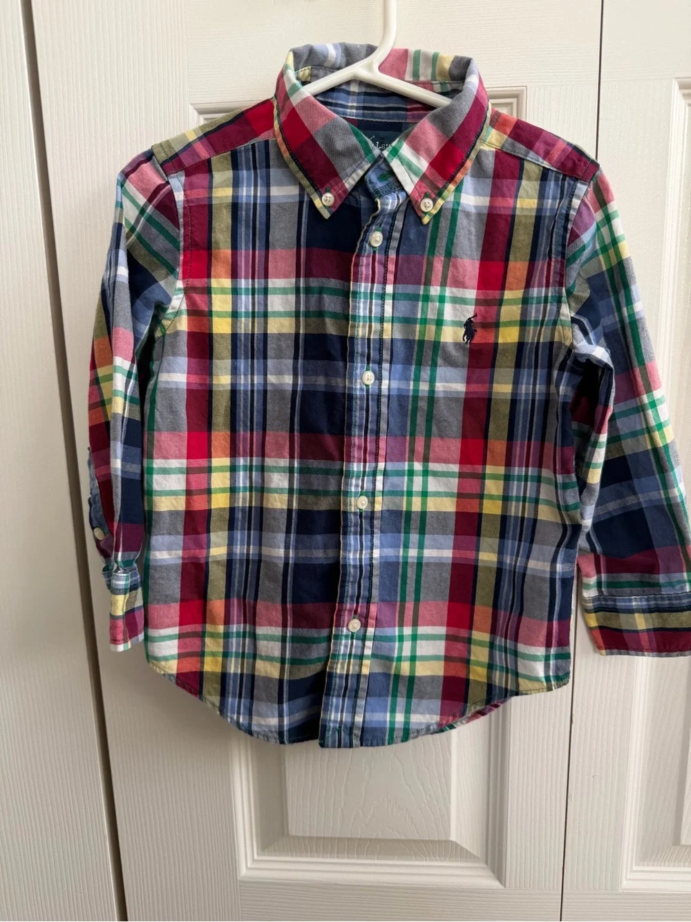 Ralph Lauren Boys Plaid Button Down Shirt Size 3/3T Multicolor Pony
